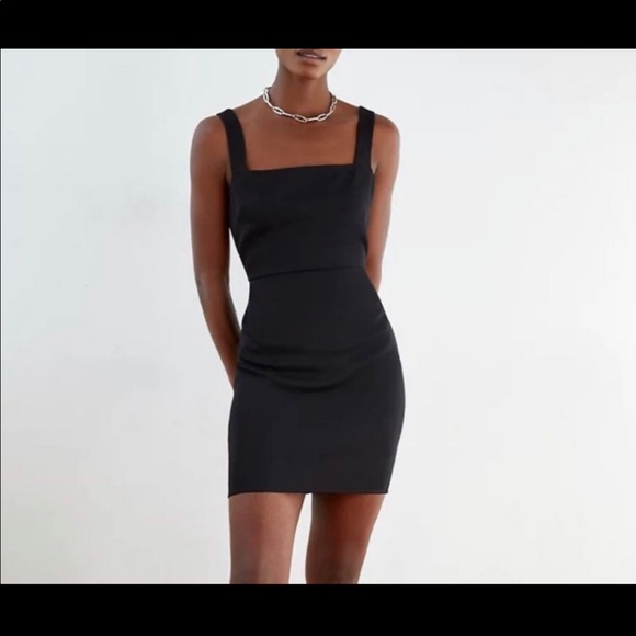 Aritzia Babaton 90s Mini Dress Fawn Pink Square Neck Size 2 - Picture 3 of 10